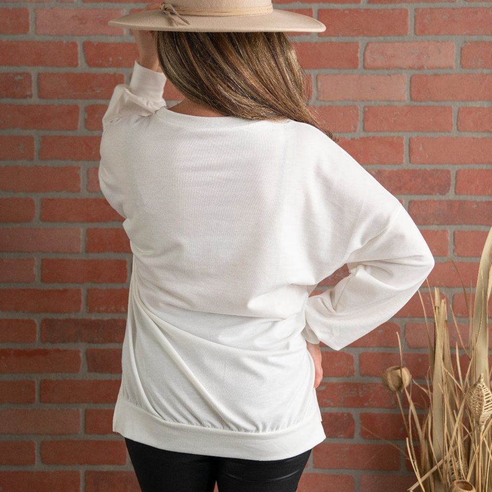 Need My Coffee White Pullover Sweatshirt - Picture 4 of 6